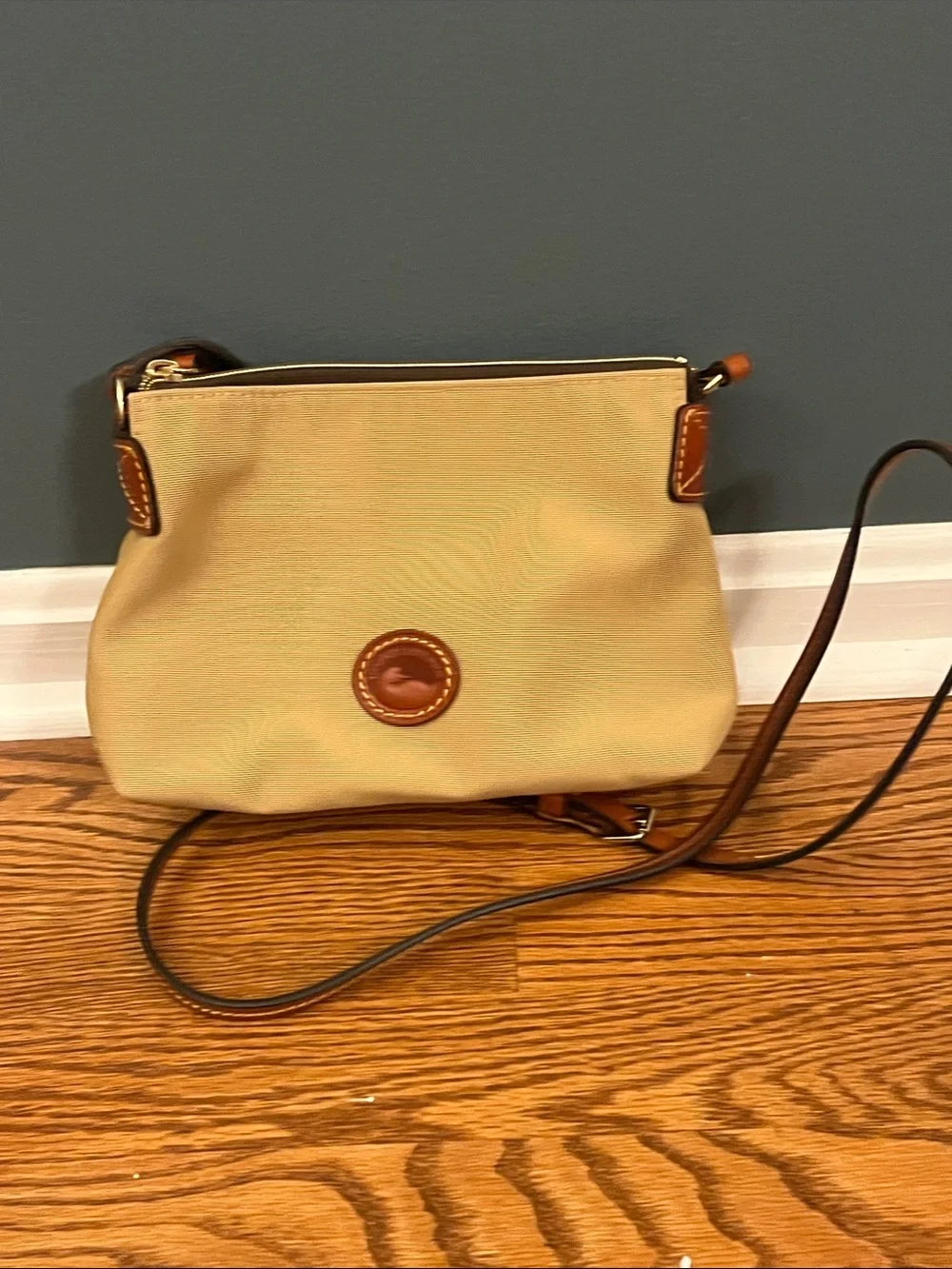 Dooney & Bourke Khaki Nylon Crossbody Pouchette Bag